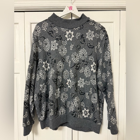 Alfred Dunner Tops - Vintage Alfred Dunner Mock Neck Floral Sweatshirt Top 2X Cottagecore Grandmacore